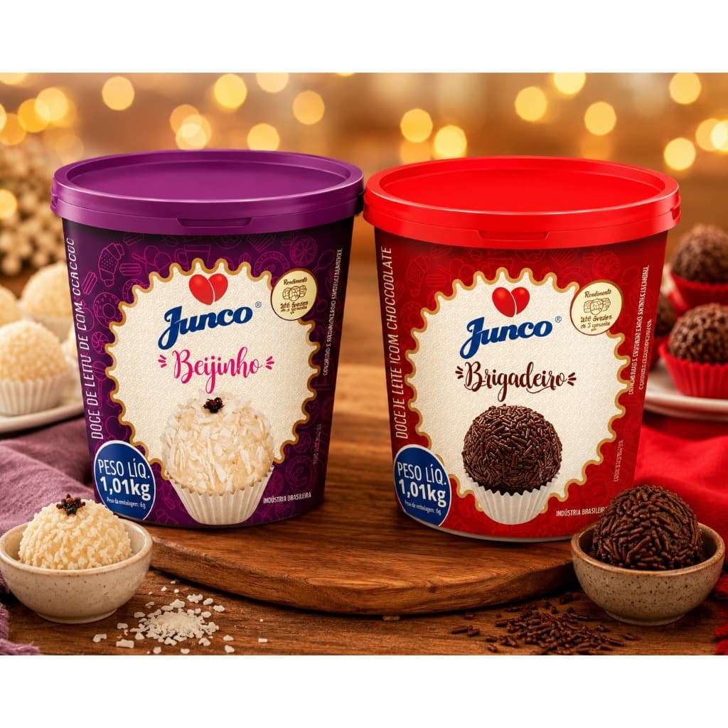 Brigadeiro Ou Beijinho e Brigadeiro Gourmet Pronto para Enrolar Festa 1,01kg - Junco