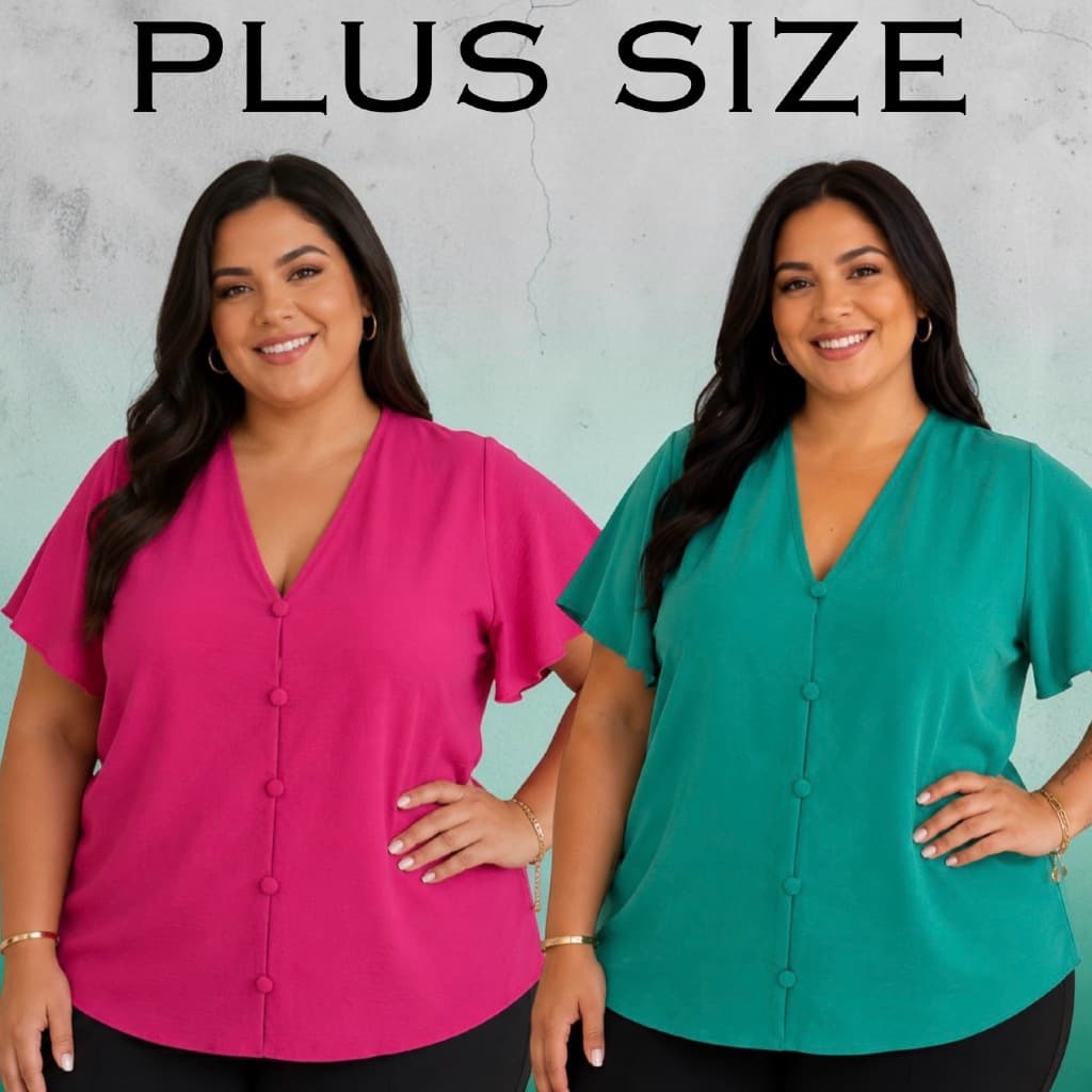 Blusa Feminina Plus Size Duna Moda Verão Fresquinha 44 ao 54