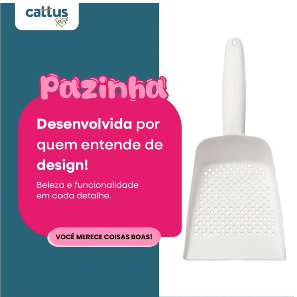 Pazinha Cattus Coletora Higiênica Areia Fina Gato Pet Torrão