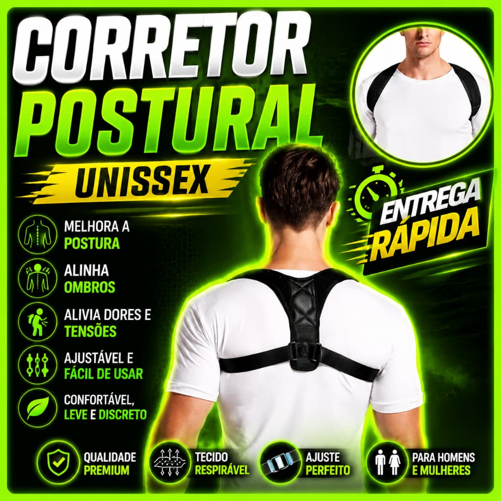 Corretor Postural Ajustável Unissex