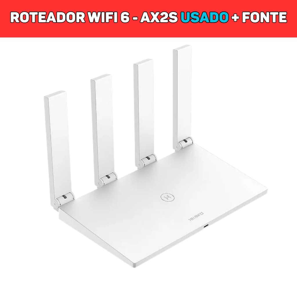 Roteador Semi-Novo Wifi 6 -  HUAWEI Modelo WS7000 1300Mbps Longo Alcance, Mesh, Mais potente + Fonte Incluso E-book