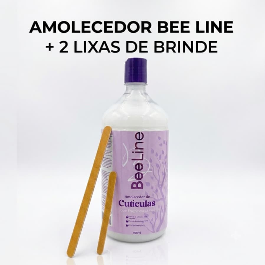 Amolecedor de Cutículas 950ml + 2 Lixas de Brinde| Bee Line | Fragrância La Vie | Uso Profissional