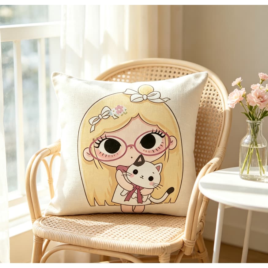 Almofada Fofa Aesthetic Varias Estampas Florais e Cartoon 40/45cm Sofá Cama Envio Rápido