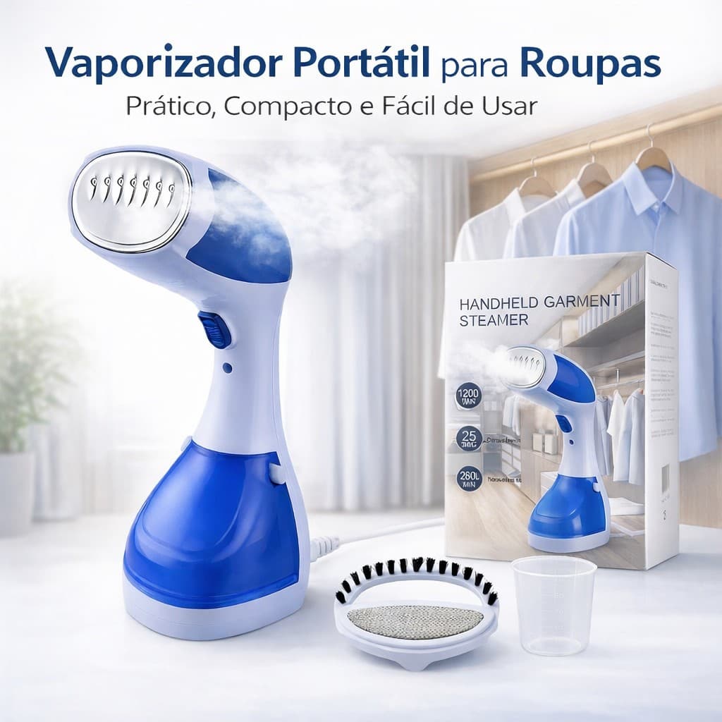 Passadeira A Vapor Portátil Roupa Estofados Almodada Higienizador anti ácaro 110v