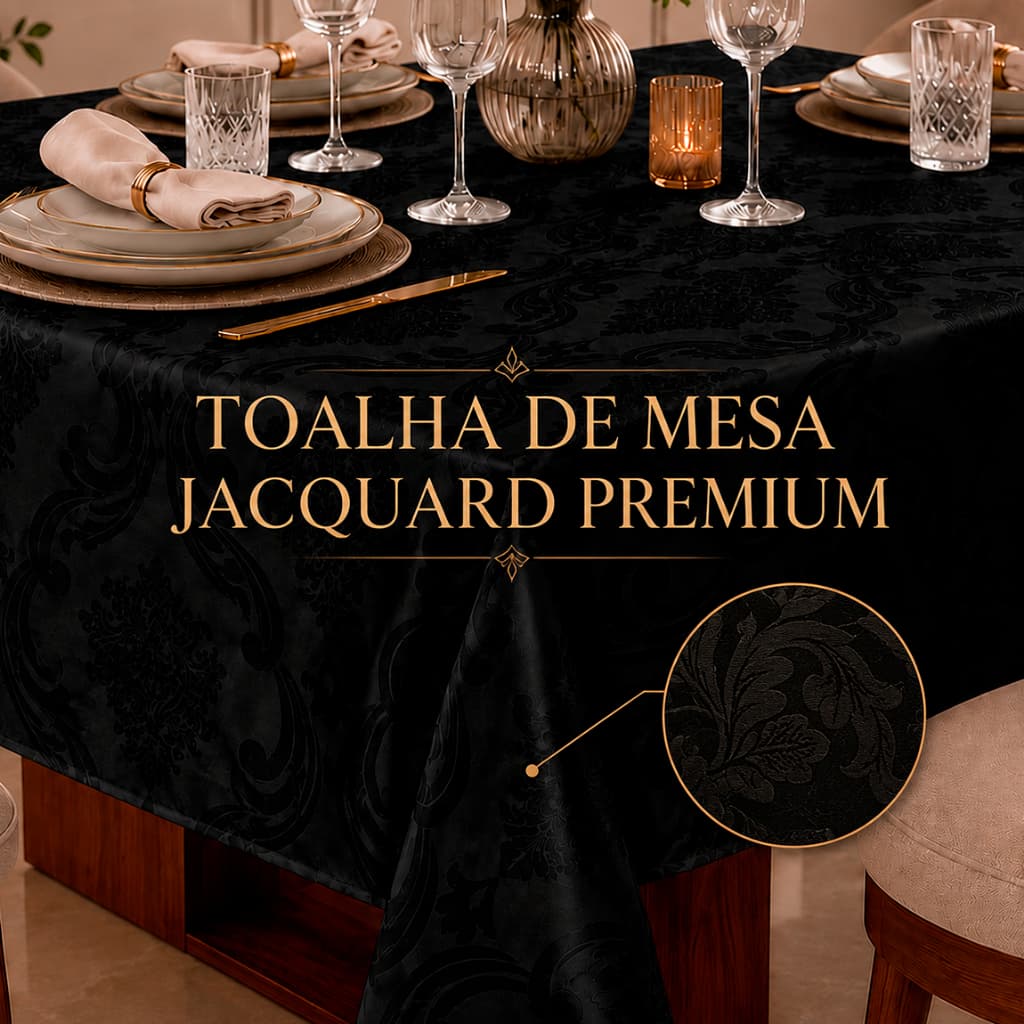 Toalha de Mesa 6 e 4 Cadeiras Luxo Jacquard Decoração Cozinha Rústica Envio Imediato