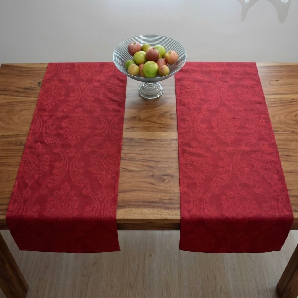 kit 02 Caminhos Centro e Trilho de Mesa Vermelho / 1,40 X 0,40 para Aparador, Armários, Mesas e Bancadas