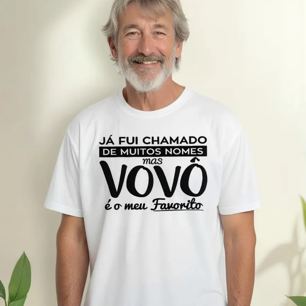 Camiseta dia dos pais vovô é o meu favorito personalizada presente + brinde envio rapido
