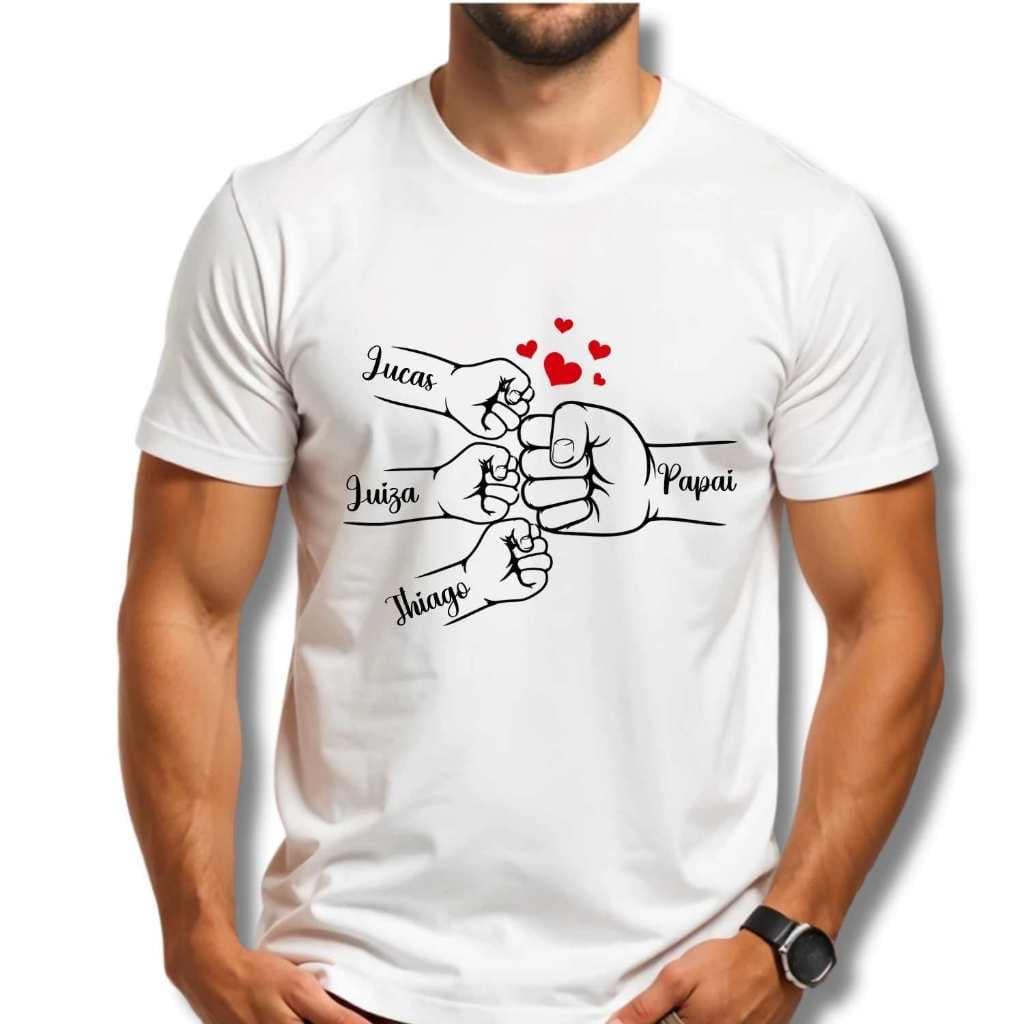 Camisa Dia dos Pais Personalizada com Nome dos Filhos