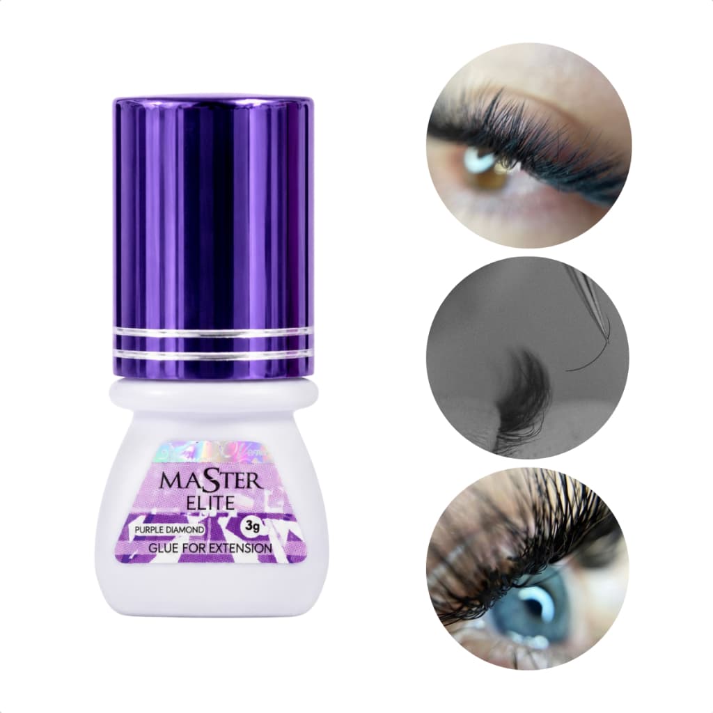 Cola para Extensão de Cílios Master Diamond Purple 3ml Secagem Ultrarrápida Lash Designer
