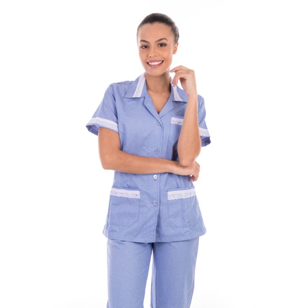 Kit 2 Conjuntos Uniforme Algodão Casa Escritório Copeira