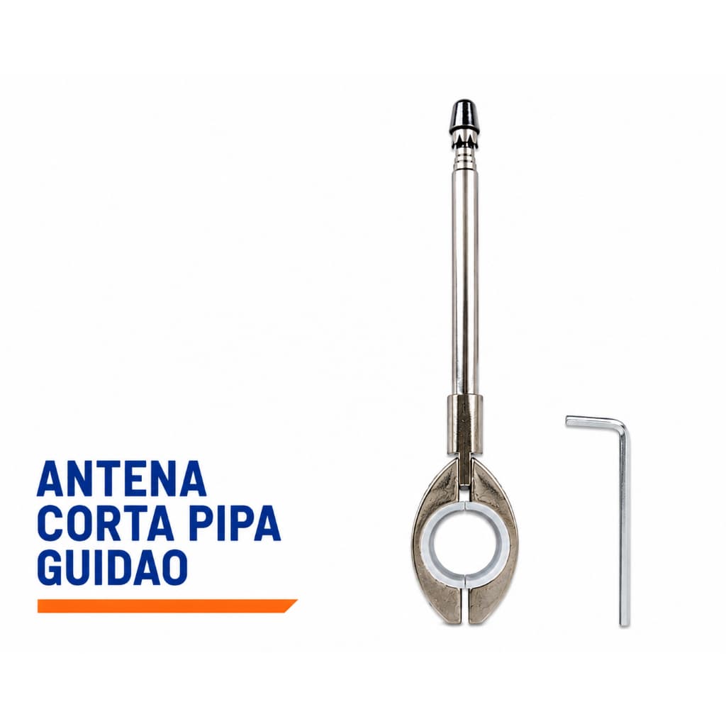 Antena De Guidão 07 Estágios Motocicleta Moto Corta Pipa Anti Cerol Cromada - TRIUNFO