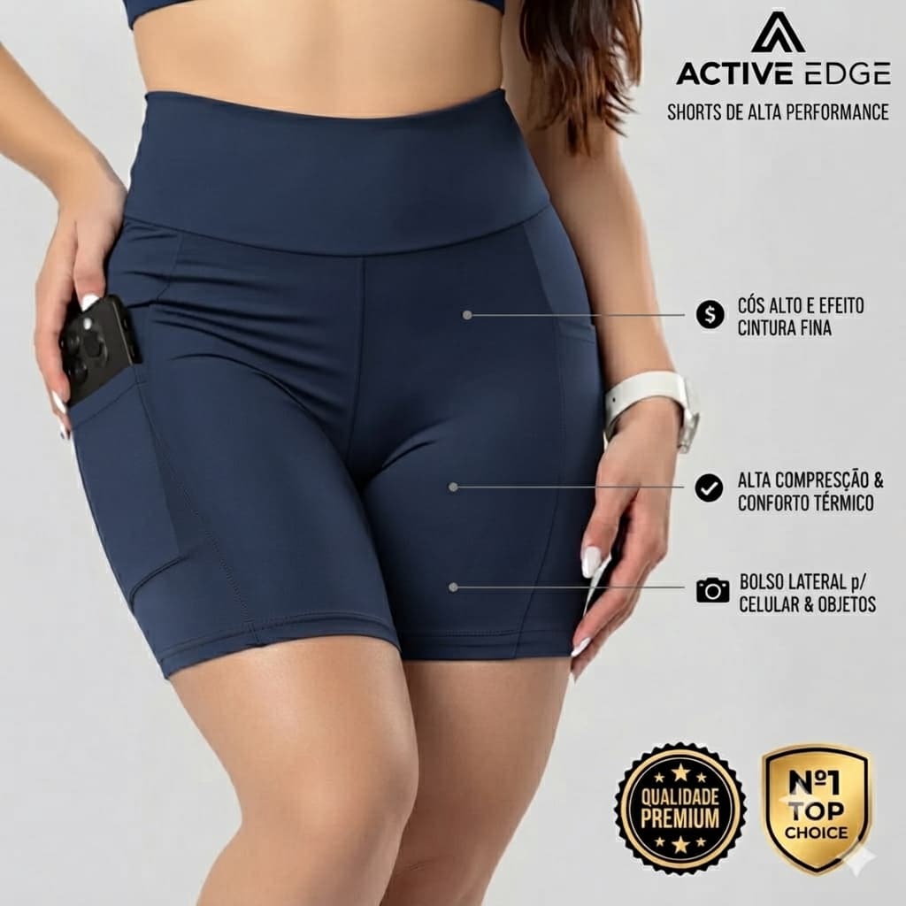 Short  com bolso para corrida caminhada Academia Feminino Fitness