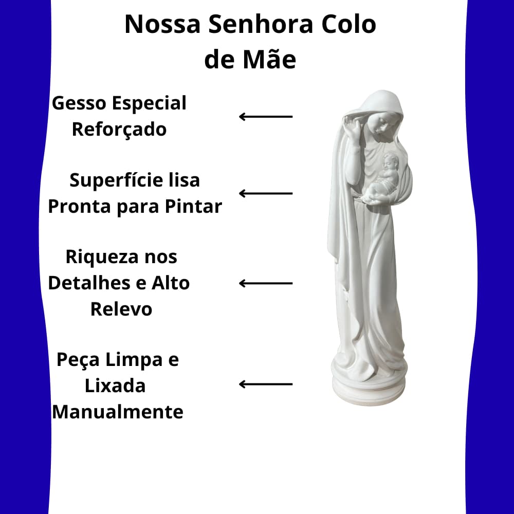 Imagem Nossa Senhora Colo De Mãe 30cm Maria Com Menino Jesus Estátua Católica Presente Maternidade
