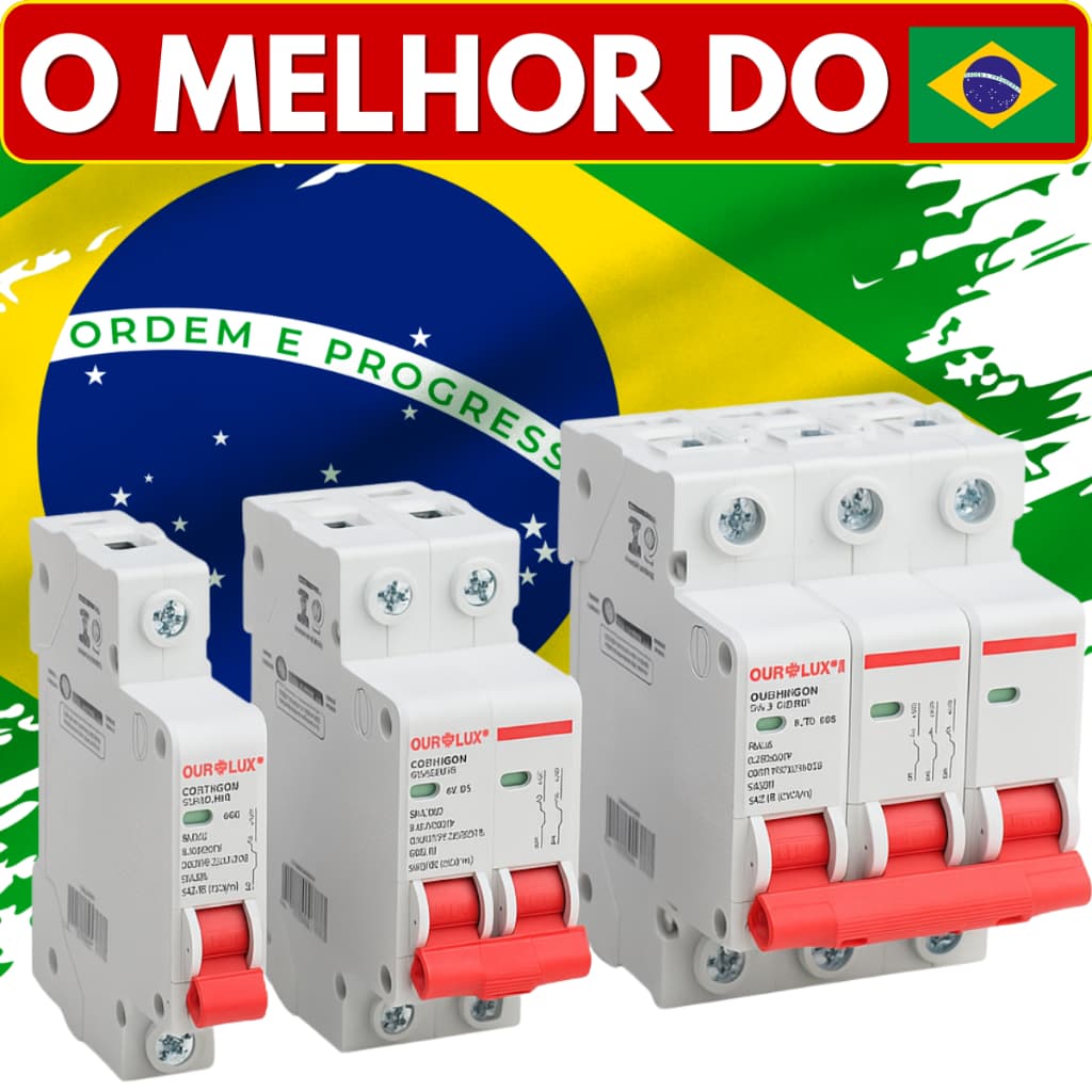 Disjuntor Unipolar Bipolar Tripolar 10A 16A 20A 25A 32A 40A 50A 63A Termomagnético Ourolux