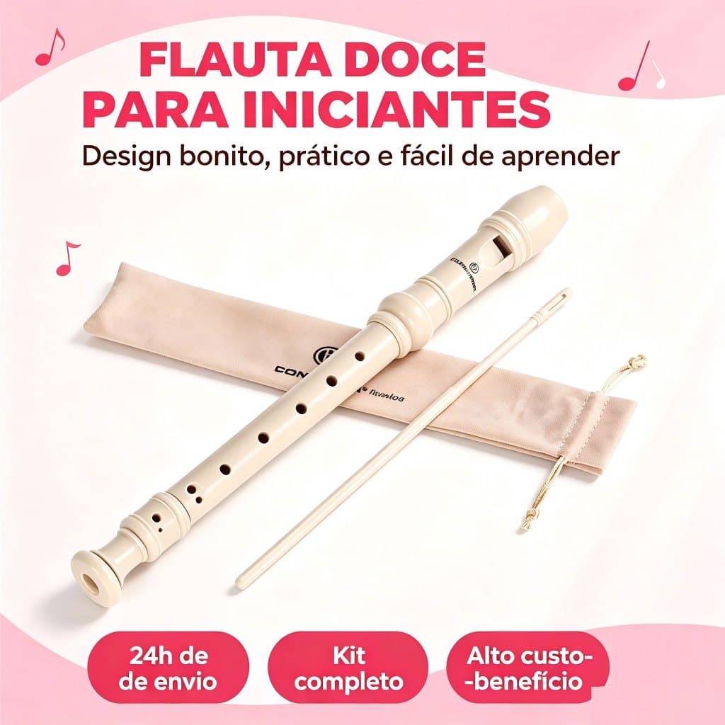 German Soprano Recorder for School with Case and Cleaning Rod FLTDO