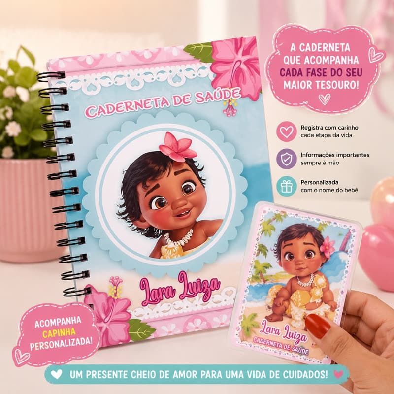 CADERNETA DE SAÚDE PERSONALIZADA COM TEMA E NOME