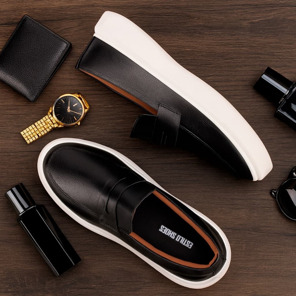 Sapato Masculino Penny Loafer Urban Mocassim Slip On Sapatênis Casual Esporte Fino Couro Sintético Social Casamento