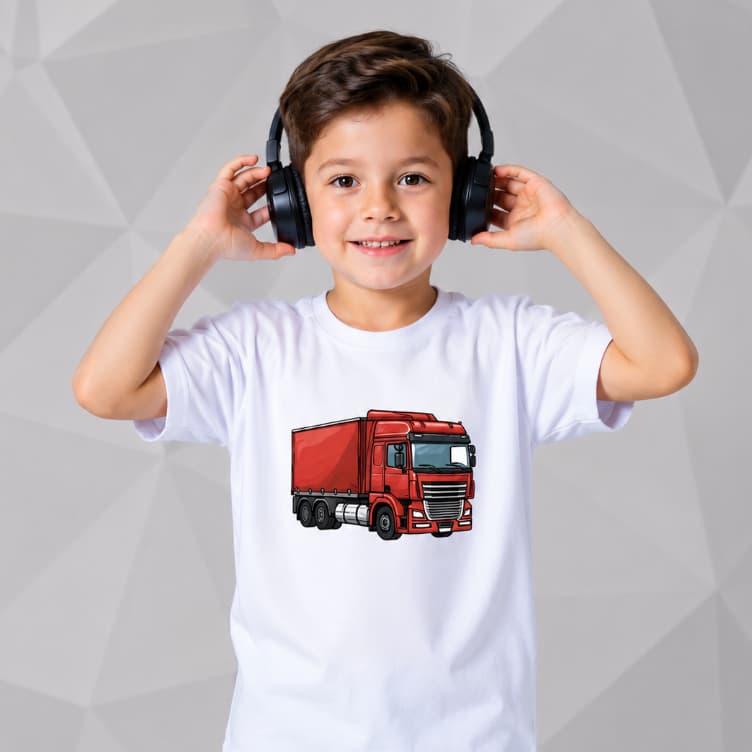 CAMISETA INFANTIL MENINO MENINA CAMINHÃO CAMINHONEIRO BRINQUEDO DIVERTIDO ROUPA CAMISA