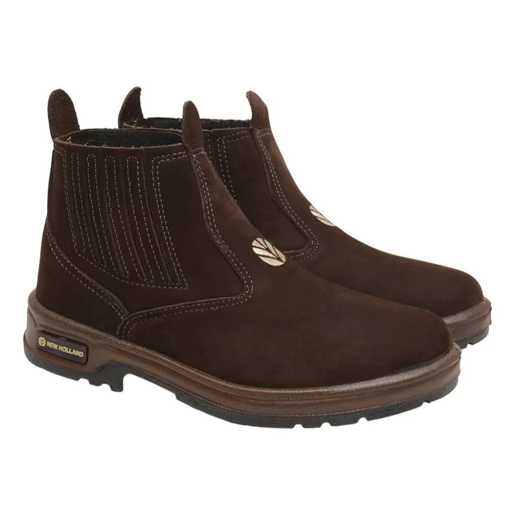 Botina New Holland Torreano Bota Cowboy Campo Couro Nobuck Original Premium