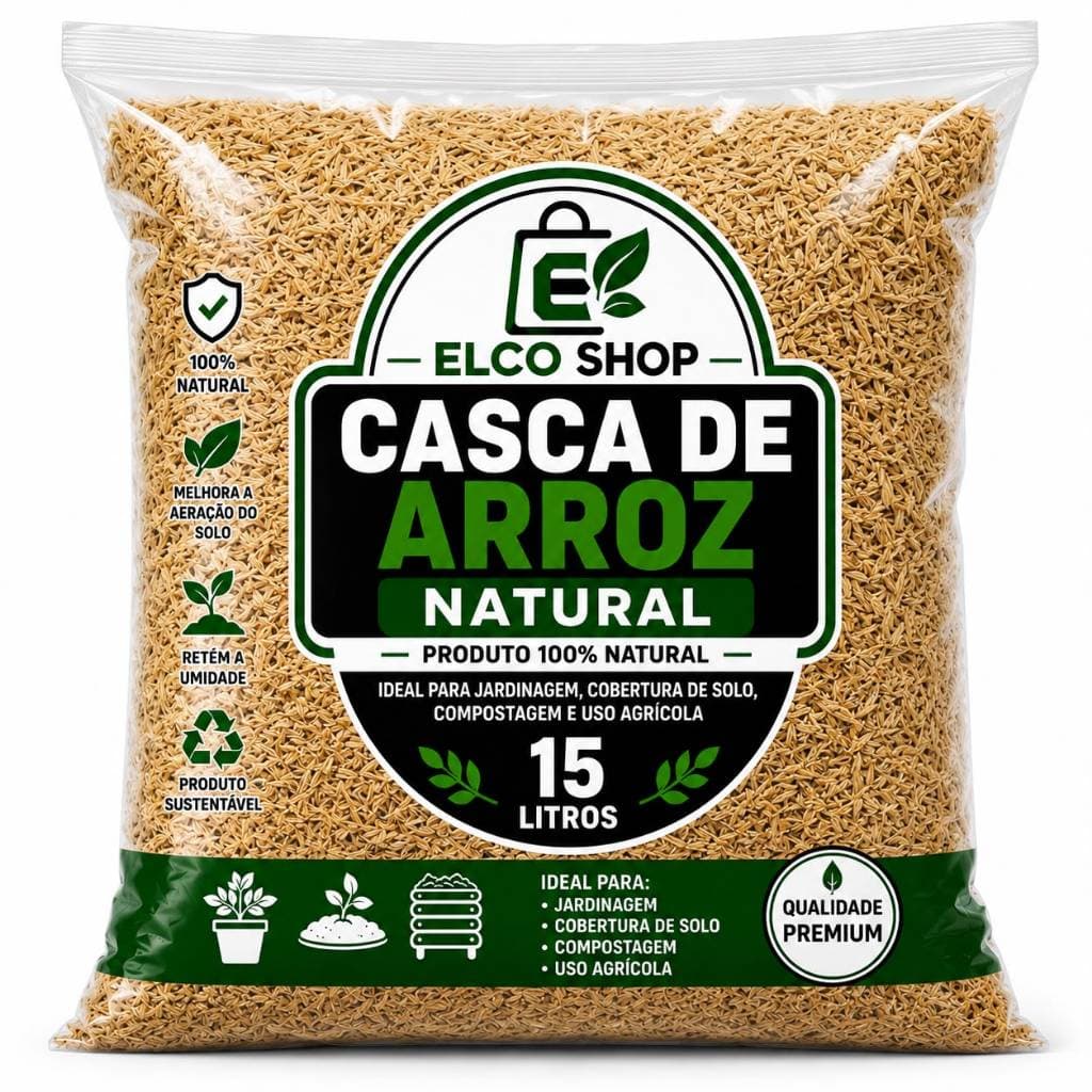 Casca De Arroz Natural Crua Nutrientes Solo Terra