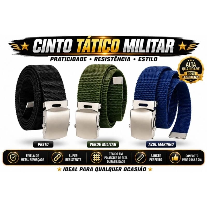 Cinto Masculino Tático Militar Reforçado.