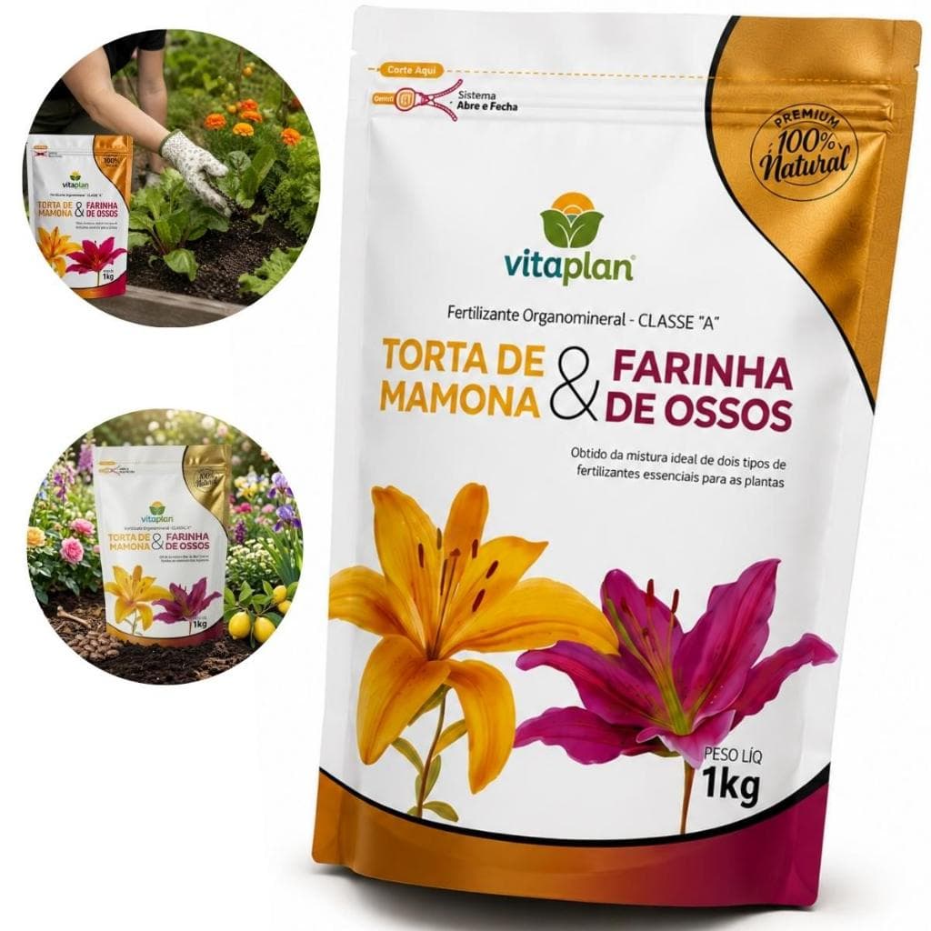 Adubo Orgânico Torta De Mamona E Farinha De Osso Fertilizante 1kg