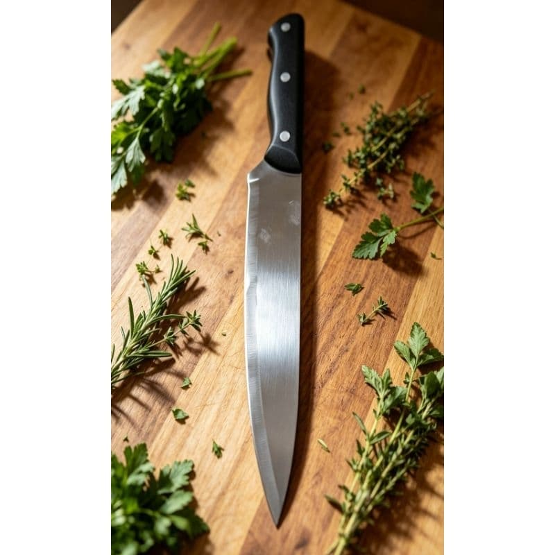 Faca de Cozinha 8" Polegadas Punho de  Plástico  Faca de Chef Lâmina em Aço Inoxidável