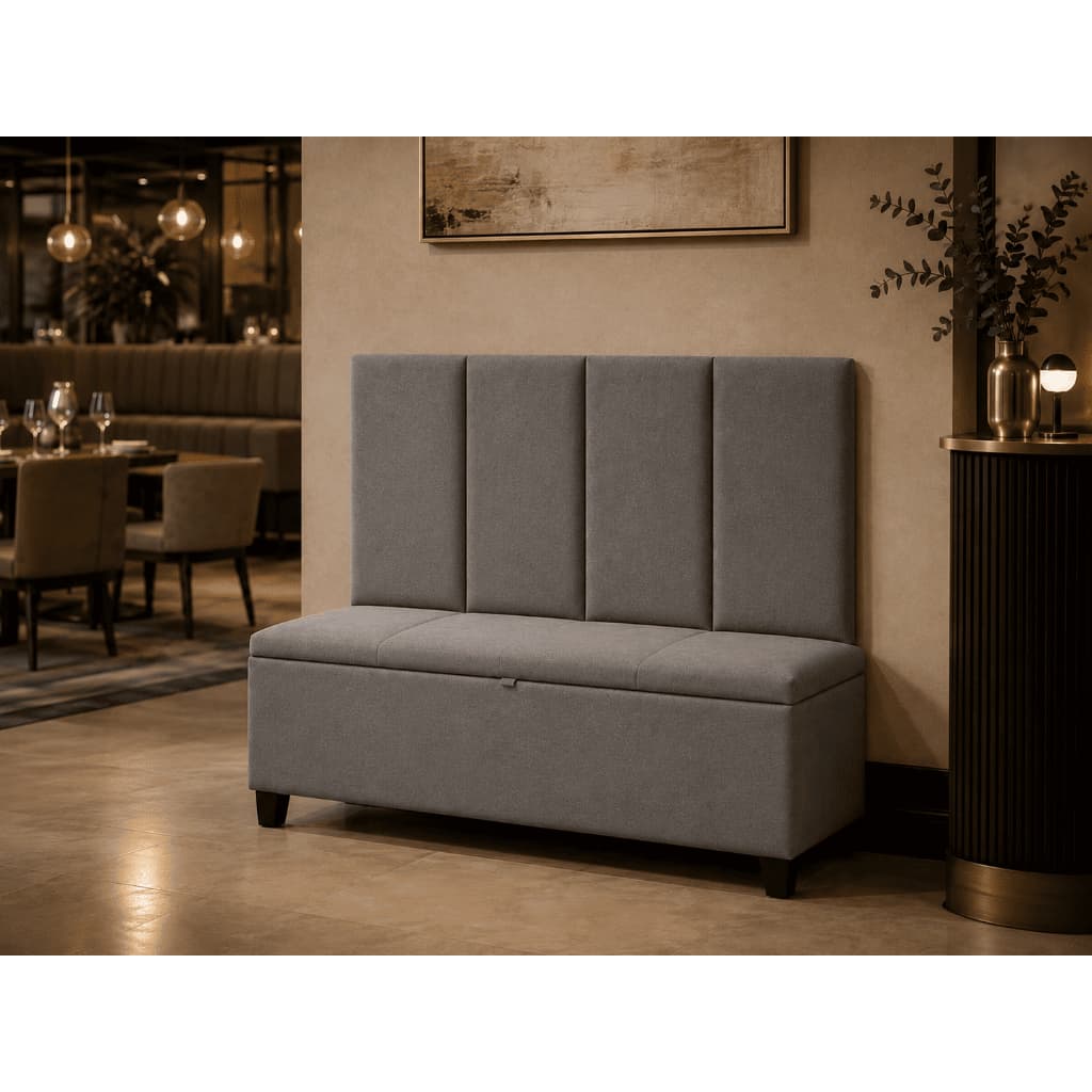 Puff Banco Estofado com Baú Com Encosto Organizador 120cm Banqueta Multiuso para Quarto Elegante