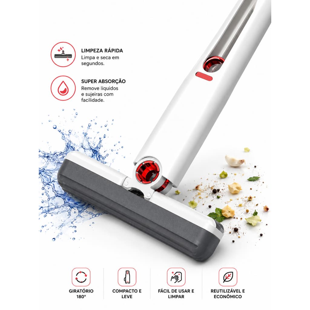 Mini Mop Portátil Retrátil Auto Torção Esfregão Compacto Limpeza Vidros Pia Cozinha Banheiro Carro Multifuncional