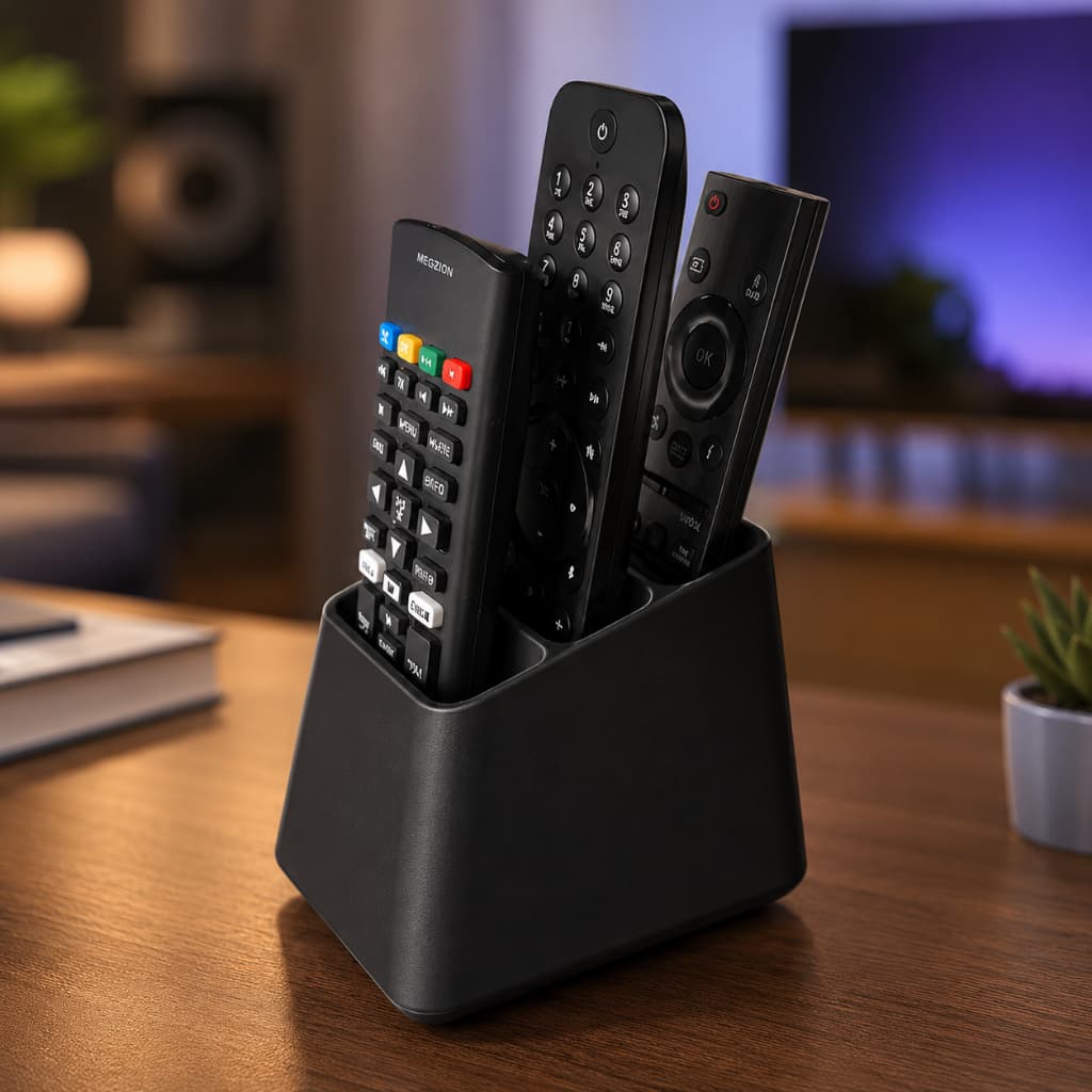 Porta Controle Remoto Organizador 3 Compartimentos Mesa Sala
