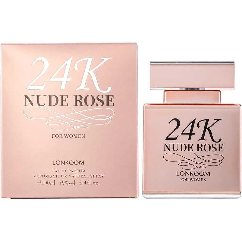 LONKOOM 24k Nude Rose Eau de Parfum para Mulheres 100ml Perfume Feminino de Luxo