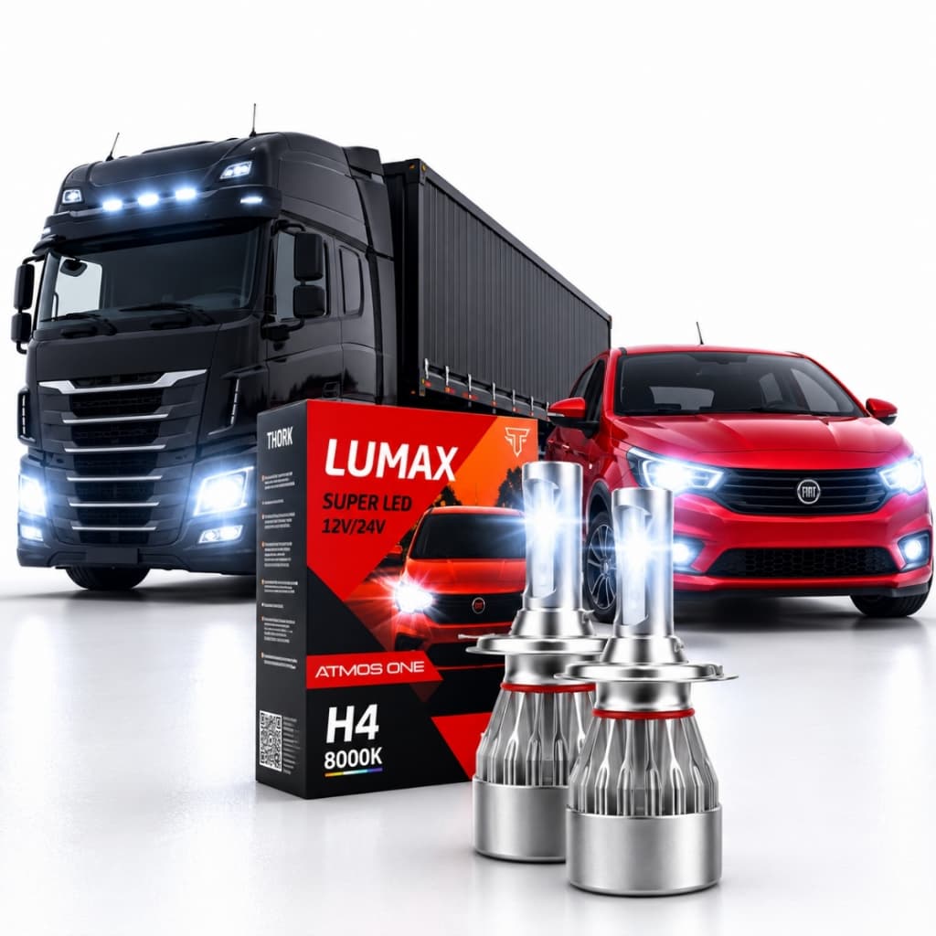 Par Lâmpada Super Led Automotiva 30W 8000K 6000K 12v 24v H4 H7 H11 H1 H3 H8 H9 H16 Luz Branca