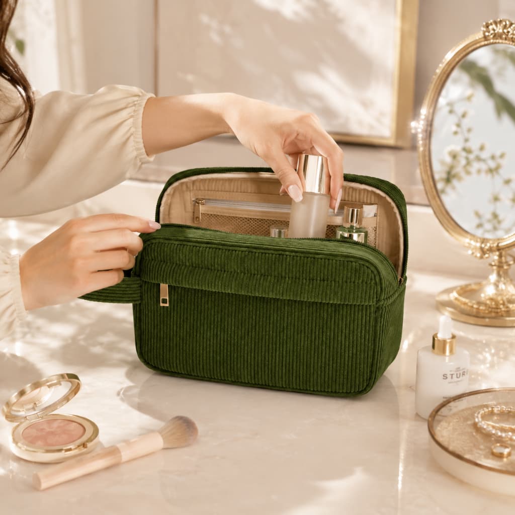 Estojo De Maquiagem Feminino Organizador Necessaire Pequena Zíper Cosméticos Bolsa Viagem Presente