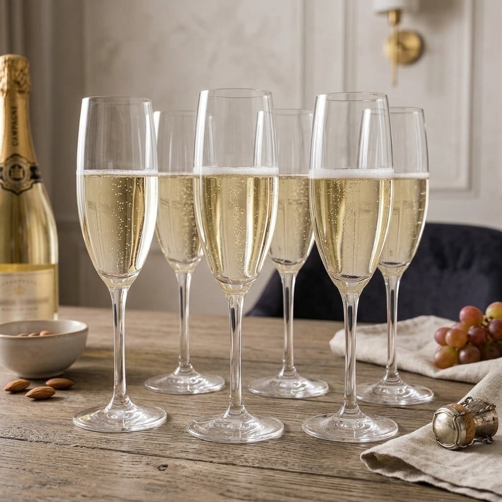 Jogo 6 Taças Cristal Sidera 220ML Tomar Espumante Champanhe Vinho Brinde 220ML