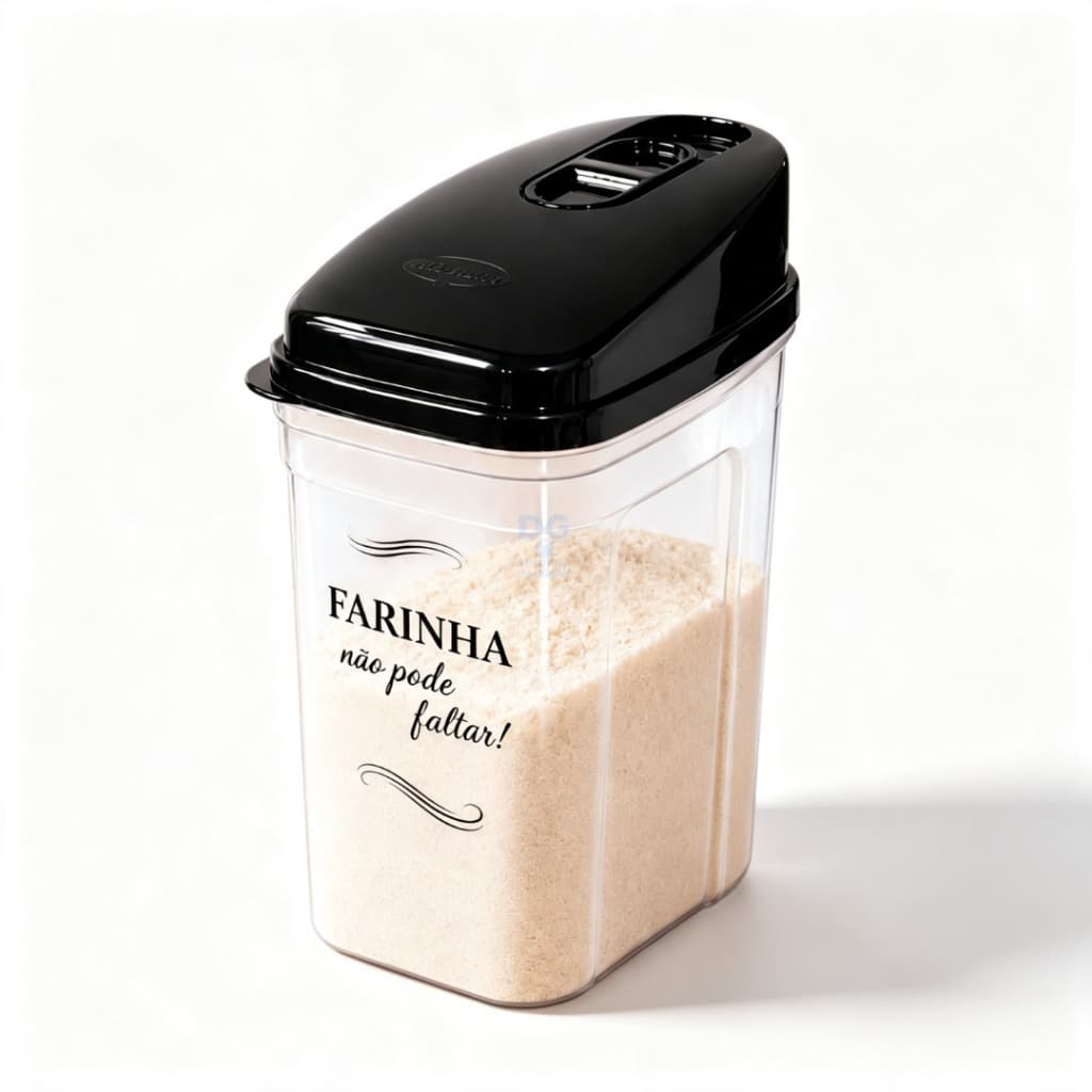 Farinheiro açucareiro de mesa 836ml Porta Farinha Mantimentos Cozinha Organizador