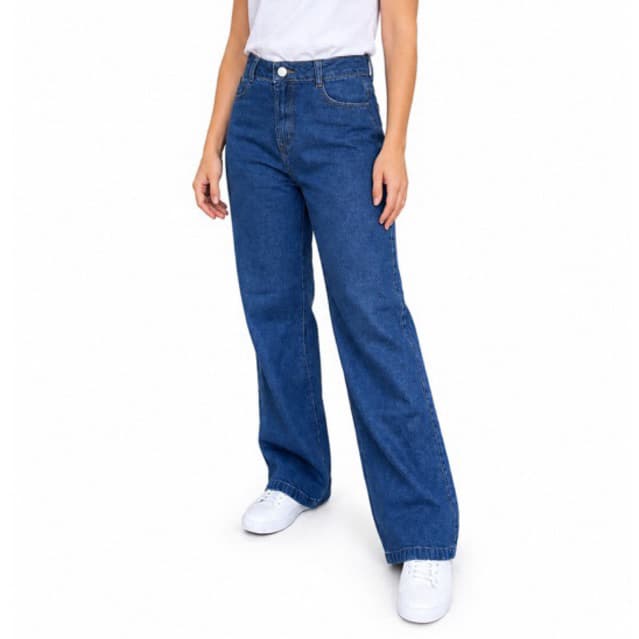 Calça Jeans Wide Leg Feminina Cintura Alta Premium Adulta Moda 2026