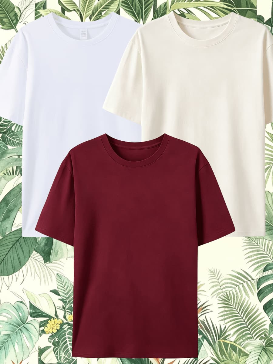 Tp Kit3 Camisetas masculinas de manga curta de alta qualidade | Tecido leve, disponível em várias cores, ideal para o us