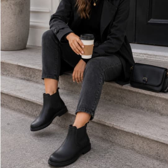 Bota Galocha Feminina Cano Curto Impermeável Chelsea Confortável Casual Chuva