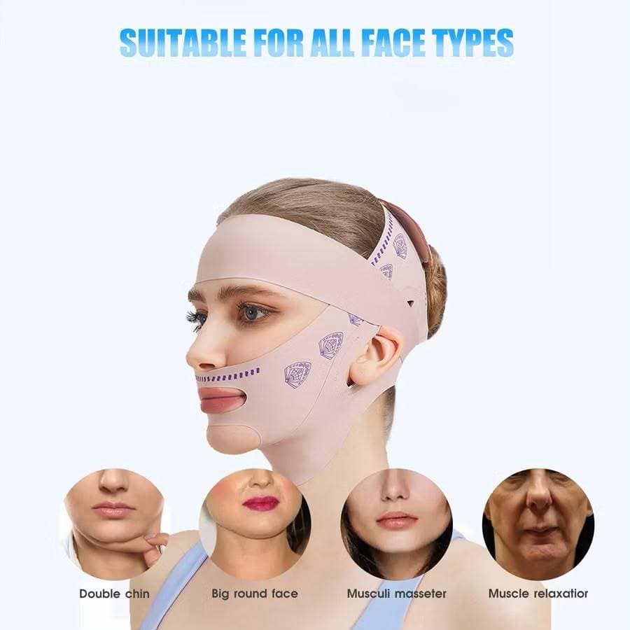 Faixa Modeladora de Rosto Bandagem para Emagrecimento Facial Almofada de Massagem Facial, Cinta para Levantar Papada