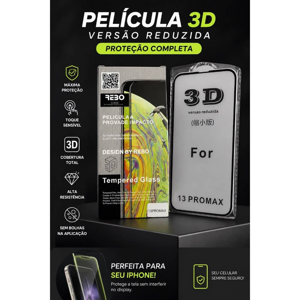 Pelicula Vidro 3D iPHONE 13 PRO MAX
