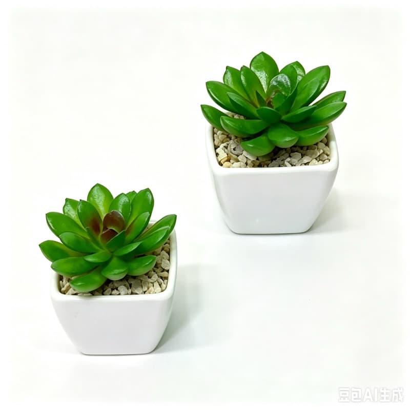 kit com 2 { mini }vaso com suculenta artificiais
