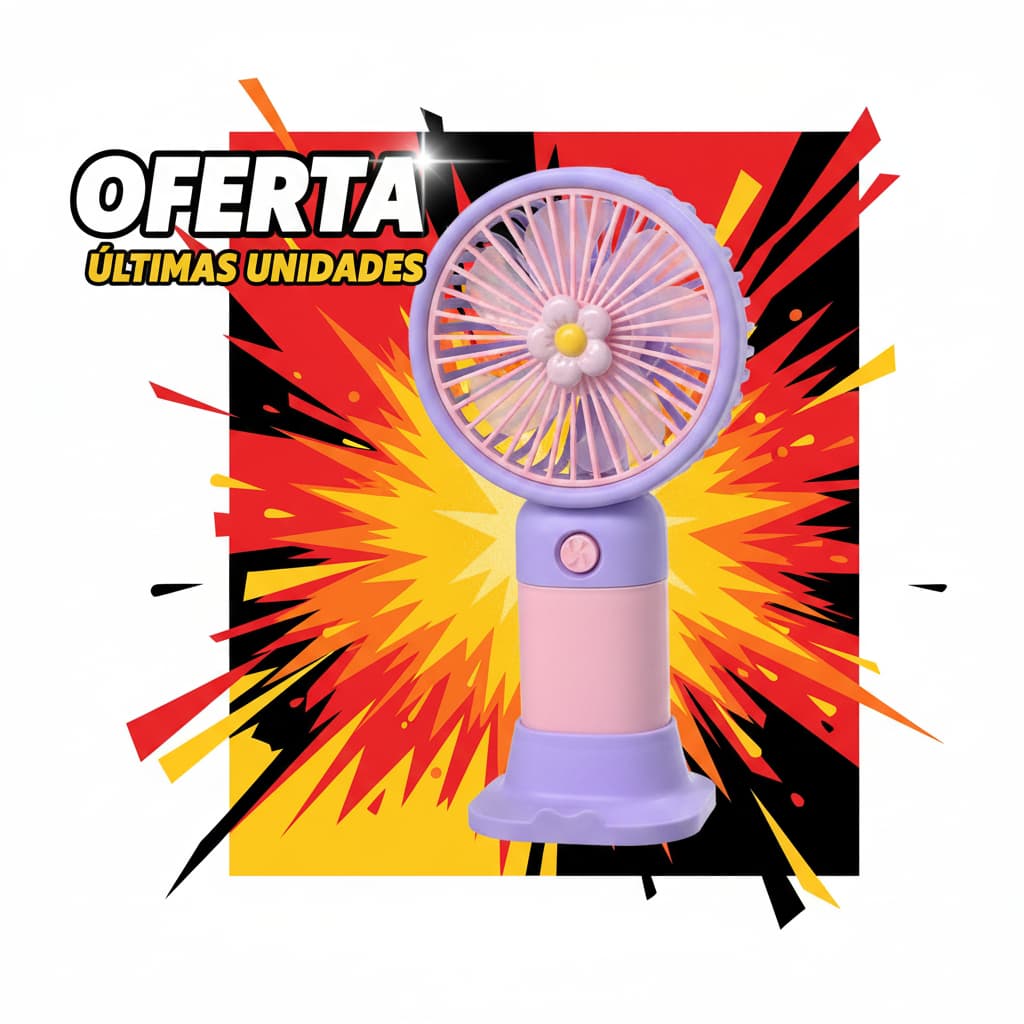 Mini Ventilador Portátil USB Recarregável  calor verão