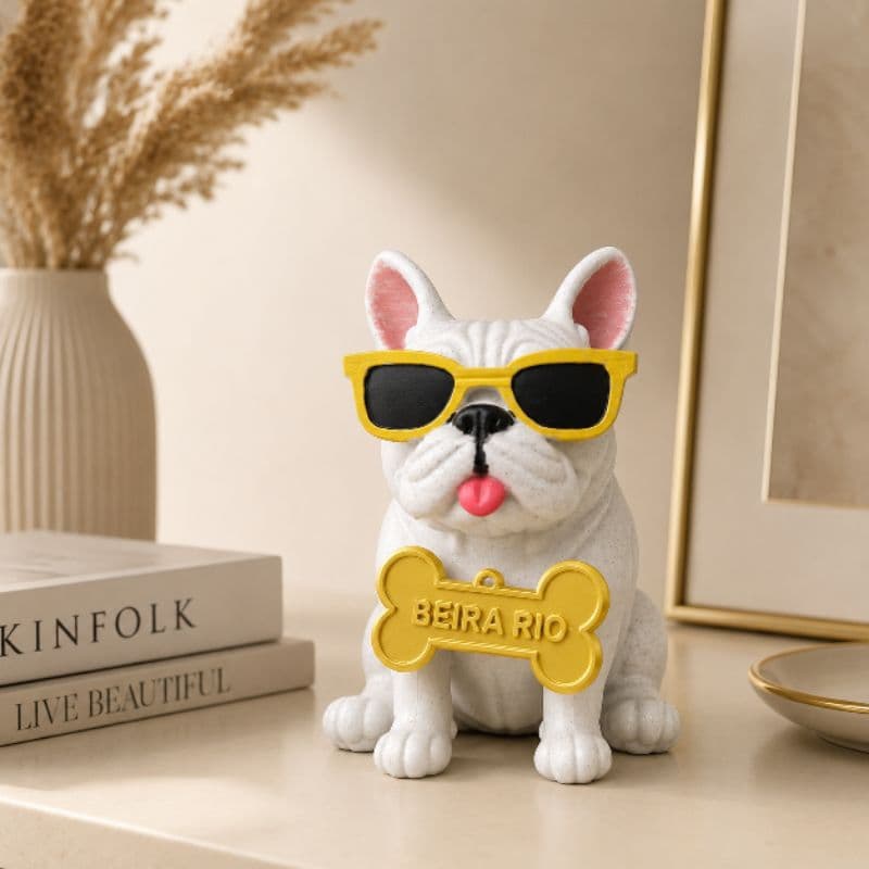 Bulldog Francês Personalizado com Nome | Enfeite Decorativo Pet Meu Amigo Dog Presente Criativo