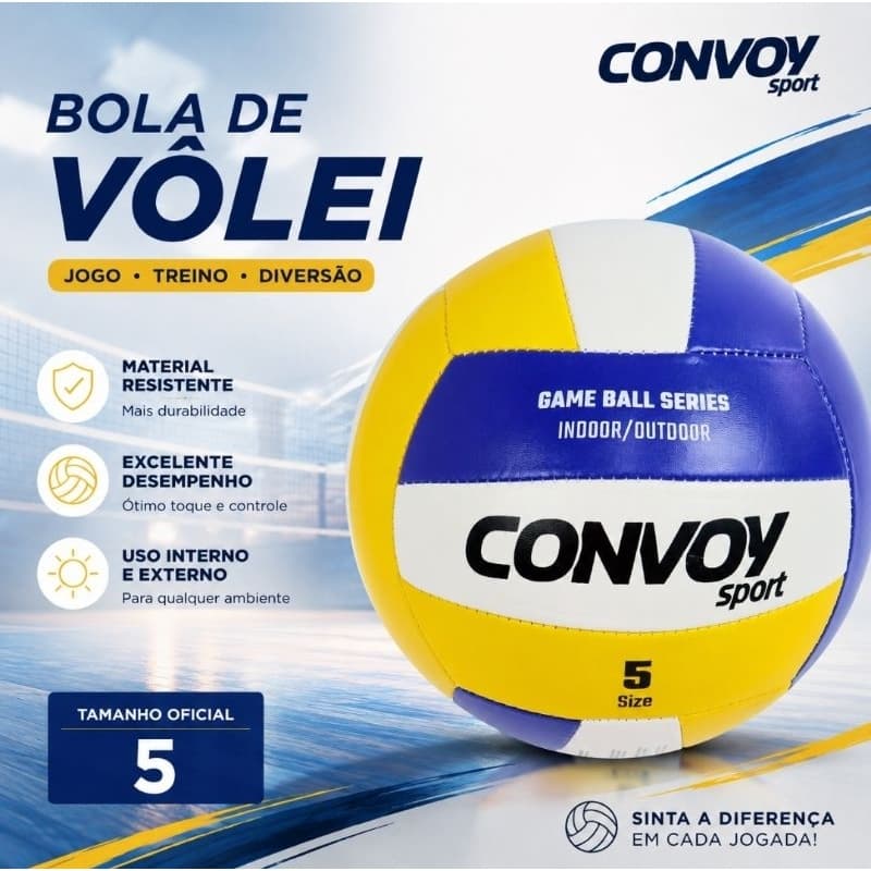 Bola de Vôlei N.5 PVC para treino praia quadras tamanho profissional lazer macia diversão costuras Reforçadas esportes