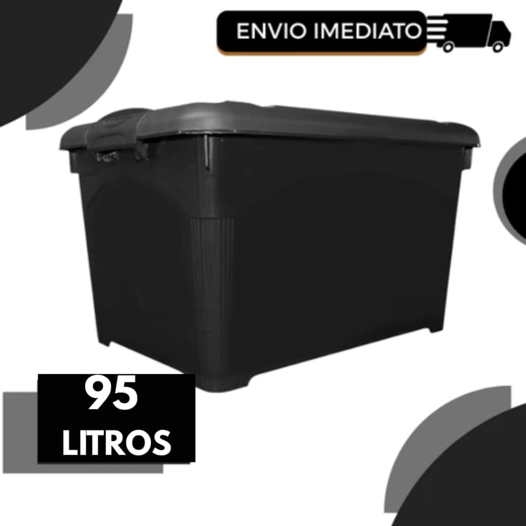 Caixa Organizadora 95 litros, com Rodinhas e Tampa com Trava Reforçada