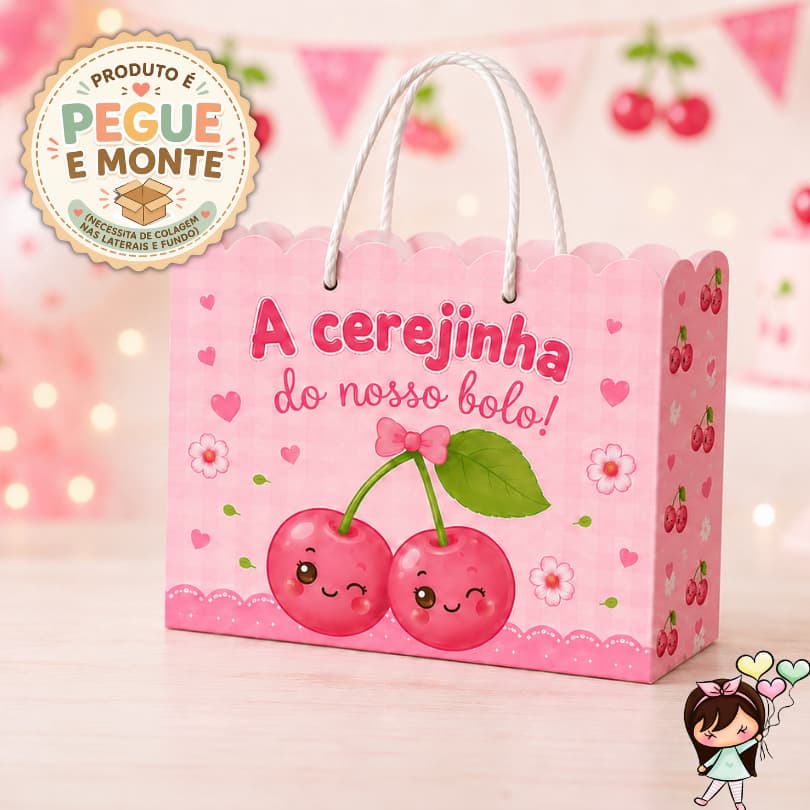 SACOLA CEREJINHA | LEMBRANCINHA ANIVERSÁRIO MENINA