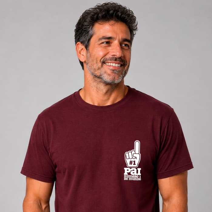 Camiseta PAI NÚMERO #1 Coleção de Dia dos Pais 100% Algodão Masculina Família