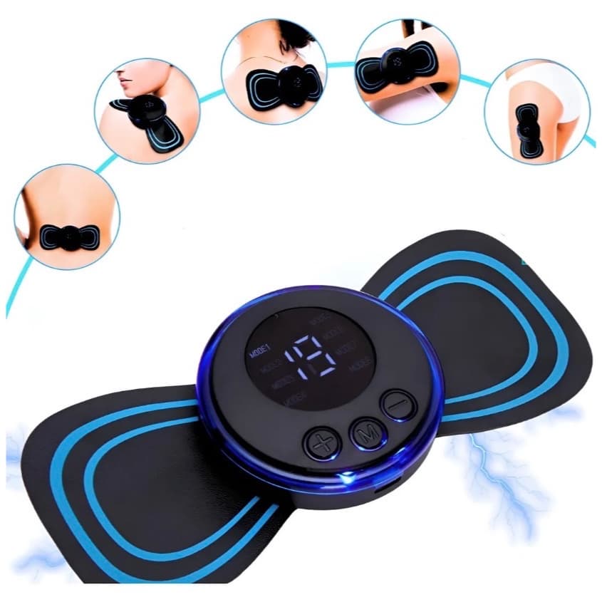 Mini Massageador Elétrico Portátil com 8 Modos de Massagem Alívio de Dores
