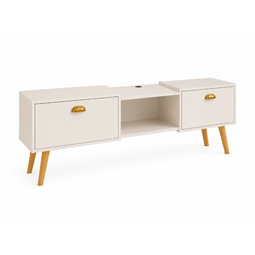 Rack Home Orfeu Shop 1,20m para TV Smart até 55 Polegadas 2 Portas Bancada Suspensa Sala Decorativa Organizador