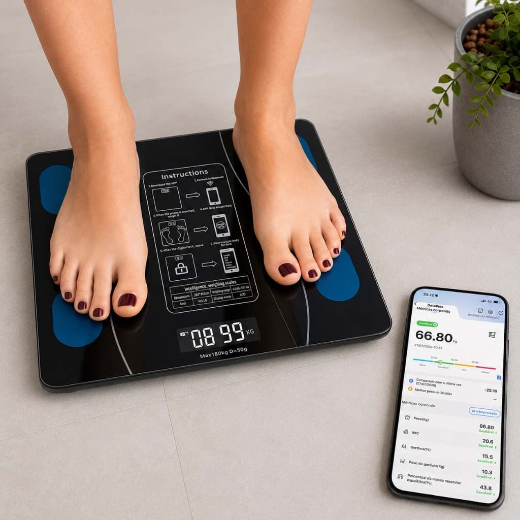 Balança Digital Bioimpedância corporal Bluetooth 180kg  app